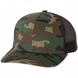 Baseball Caps Richardson Unisex 112 Trucker Adjustable Snapback Baseball Cap - Army Camo/ Black - CV118R005RP $12.73