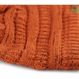 Skullies & Beanies Soft Stretch Cable Knit Warm Chunky Beanie Skully Winter Hat - 2. Two Tone Orange - CF186UKULMK $13.57