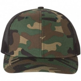 Baseball Caps Richardson Unisex 112 Trucker Adjustable Snapback Baseball Cap - Army Camo/ Black - CV118R005RP $12.73