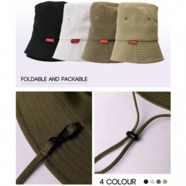 Bucket Hats Packable Bucket for Women Men with String Sun Hat SPF 50 Fishing Summer Beach Travel Cap 56-60cm - Green_00711 - ...