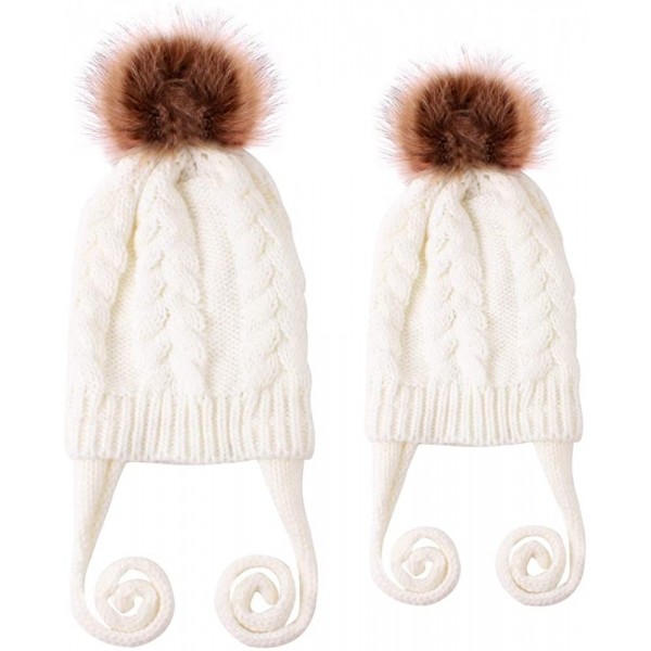 Skullies & Beanies Parent Child Mother Daughter Knitted Crochet - C-white - CJ18Y3DTYQU $9.98