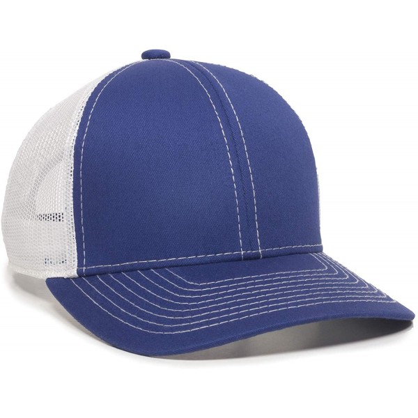 Baseball Caps Structured mesh Back Trucker Cap - Royal/White - CF182002ZMU $11.62