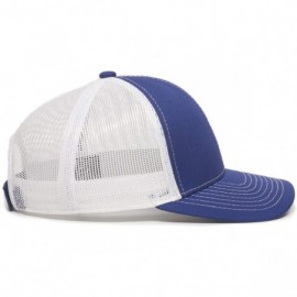 Baseball Caps Structured mesh Back Trucker Cap - Royal/White - CF182002ZMU $11.62