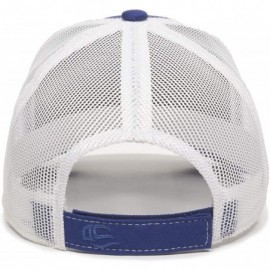 Baseball Caps Structured mesh Back Trucker Cap - Royal/White - CF182002ZMU $11.62