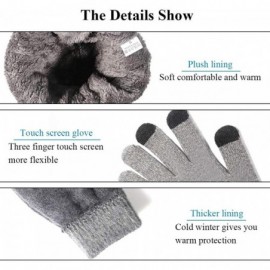 Skullies & Beanies Winter Knit Beanie Hat Neck Scarf Touch Screen Gloves Set Fleece Lined Skull Cap - Gray - CH18NE84Y3M $9.21