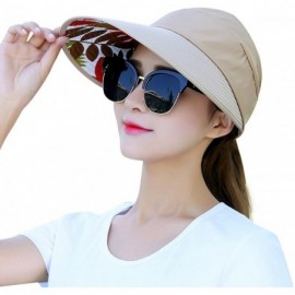 Sun Hats Sun Hats for Women Wide Brim UV Protection Summer Beach Visor - Khaki - CM18EWW29MQ $10.81