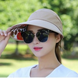 Sun Hats Sun Hats for Women Wide Brim UV Protection Summer Beach Visor - Khaki - CM18EWW29MQ $10.81