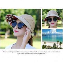 Sun Hats Sun Hats for Women Wide Brim UV Protection Summer Beach Visor - Khaki - CM18EWW29MQ $10.81