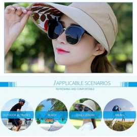 Sun Hats Sun Hats for Women Wide Brim UV Protection Summer Beach Visor - Khaki - CM18EWW29MQ $10.81