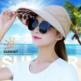 Sun Hats Sun Hats for Women Wide Brim UV Protection Summer Beach Visor - Khaki - CM18EWW29MQ $10.81