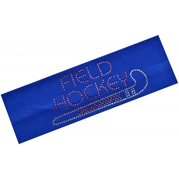 Headbands Field Hockey Rhinestone Stretch Headband for Girls- Teens and Adults - Royal Blue - CE11QC7QUID $8.51