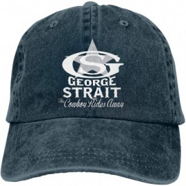 Baseball Caps George Strait Unisex Denim Hat Can Adjust Denim Cap Baseball Cap Black - Navy - CI18S3EXDN3 $18.67