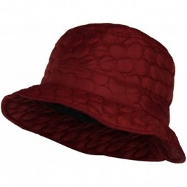 Rain Hats Packable Water Repellent Quilted Bucket Rain Hat w/Adjustable Drawstring - Cranberry - CH12NFFDL5E $33.60