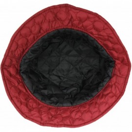 Rain Hats Packable Water Repellent Quilted Bucket Rain Hat w/Adjustable Drawstring - Cranberry - CH12NFFDL5E $18.36