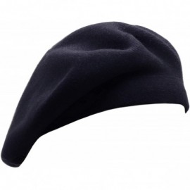 Berets French Beret Hat-Reversible Solid Color Cashmere Beret Cap for Womens Girls Lady Adults - Navy - C2192A026M9 $14.50