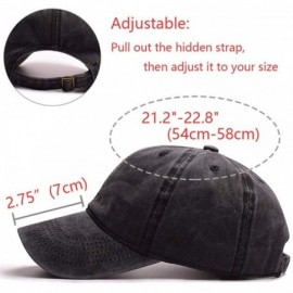 Baseball Caps Women Men Vintage Jeans Washed Distressed Baseball Cap Twill Adjustable Dad Hat - A-black - CZ18G283SZ2 $8.95