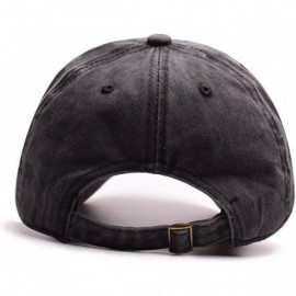 Baseball Caps Women Men Vintage Jeans Washed Distressed Baseball Cap Twill Adjustable Dad Hat - A-black - CZ18G283SZ2 $8.95