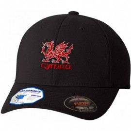 Baseball Caps Custom Flexfit Hats for Men & Women Cymru Welsh Dragon Embroidery Polyester - Black Design Only - CF18XTRK6XD $...