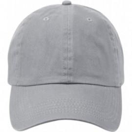 Baseball Caps Washed Low Profile Cotton and Denim Baseball Cap - Lt Gray - CG12O5MFK8Y $9.07