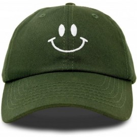 Baseball Caps Smile Baseball Cap Smiling Face Happy Dad Hat Men Women Teens - Olive - CE18SIRXZM2 $10.82