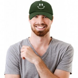 Baseball Caps Smile Baseball Cap Smiling Face Happy Dad Hat Men Women Teens - Olive - CE18SIRXZM2 $10.82