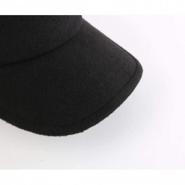 Baseball Caps Men's Winter Baseball Cap with Earflaps Fleece Lined Trapper Hunting Hat - Black - CW1939L03K5 $10.25