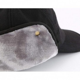 Baseball Caps Men's Winter Baseball Cap with Earflaps Fleece Lined Trapper Hunting Hat - Black - CW1939L03K5 $10.25