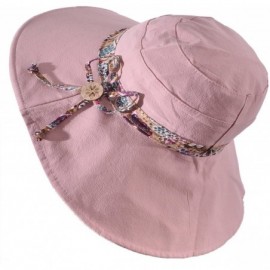 Sun Hats Sun Hats for Women UV Protection Summer Beach Hat Wide Brim Cap - Pink - CK18G4HMONC $14.58