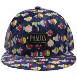Baseball Caps Pamoa Pmcf620 Fish Pattern Snapback Caps - Navy - CS124HUQJSH $17.71