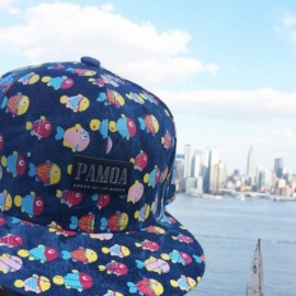 Baseball Caps Pamoa Pmcf620 Fish Pattern Snapback Caps - Navy - CS124HUQJSH $17.71