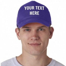 Baseball Caps Custom Hat Add Your Own Text Embroidered Adjustable Size Baseball Cap - Purple - CE195KK3Q8R $35.18