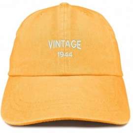 Baseball Caps Small Vintage 1944 Embroidered 76th Birthday Washed Pigment Dyed Cap - Mango - CO18C6YLCAC $18.80