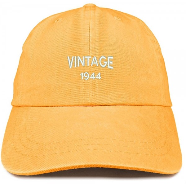 Baseball Caps Small Vintage 1944 Embroidered 76th Birthday Washed Pigment Dyed Cap - Mango - CO18C6YLCAC $18.80