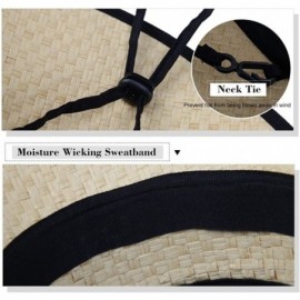 Sun Hats Rollup Straw Sun Visor Foldable Wide Brim Travel Hat Freesize Ponytail Fashion - 89044_khaki - CC17YK78ZSS $17.94