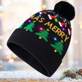 Skullies & Beanies Led Christmas Hat Adult Kids Light Up Warm Cap Xmas Knit Winter Beanie - Multicoloured-013 - CY18YI4NASY $...