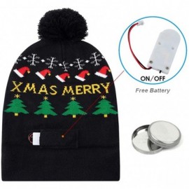 Skullies & Beanies Led Christmas Hat Adult Kids Light Up Warm Cap Xmas Knit Winter Beanie - Multicoloured-013 - CY18YI4NASY $...