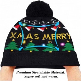 Skullies & Beanies Led Christmas Hat Adult Kids Light Up Warm Cap Xmas Knit Winter Beanie - Multicoloured-013 - CY18YI4NASY $...