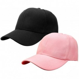 Baseball Caps 2pcs Baseball Cap for Men Women Adjustable Size Perfect for Outdoor Activities - Black/Pink - CO195D706X2 $11.37