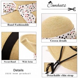 Sun Hats Womens Floppy Summer Sun Beach Straw Hat UPF50 Foldable Wide Brim 55-60cm - 91014_beige - C7196SLZ7MY $25.73