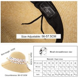 Sun Hats Womens Floppy Summer Sun Beach Straw Hat UPF50 Foldable Wide Brim 55-60cm - 91014_beige - C7196SLZ7MY $25.73