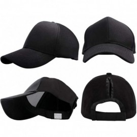 Baseball Caps Ponytail Baseball Adjustable Cotton Trucker - Black/Navi Blue - C818RH0RWE3 $14.31