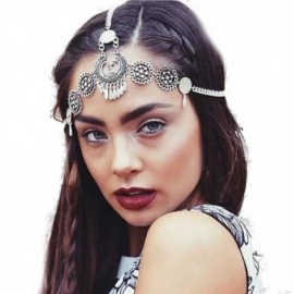 Headbands Metal Chain Jewelry Headband Head Hair Band Tassels Bridal Gold Silver Headpiece for Women and Bridesmaid - CG1862H...