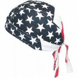 Newsboy Caps Men's Cotton American Flag Do Rag Cap - Tossed American Flag - C412G8UQWJ5 $13.01