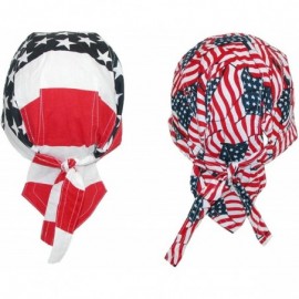 Newsboy Caps Men's Cotton American Flag Do Rag Cap - Tossed American Flag - C412G8UQWJ5 $13.01