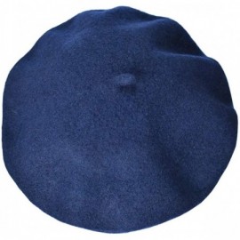 Berets Girls&Boys French Style Wool Beret Kids Hat - Navy Blue - CG18E7MQ755 $9.52