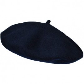 Berets Girls&Boys French Style Wool Beret Kids Hat - Navy Blue - CG18E7MQ755 $9.52