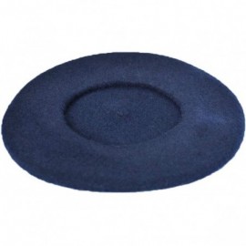 Berets Girls&Boys French Style Wool Beret Kids Hat - Navy Blue - CG18E7MQ755 $9.52