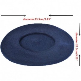 Berets Girls&Boys French Style Wool Beret Kids Hat - Navy Blue - CG18E7MQ755 $9.52