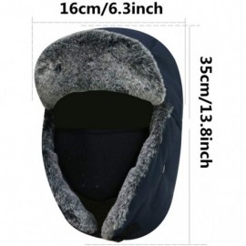 Bomber Hats Winter Warm Trapper Hat with Windproof Mask Winter Ear Flap Hat for Men Women - Rose Red - CB18M5OD6X6 $14.39