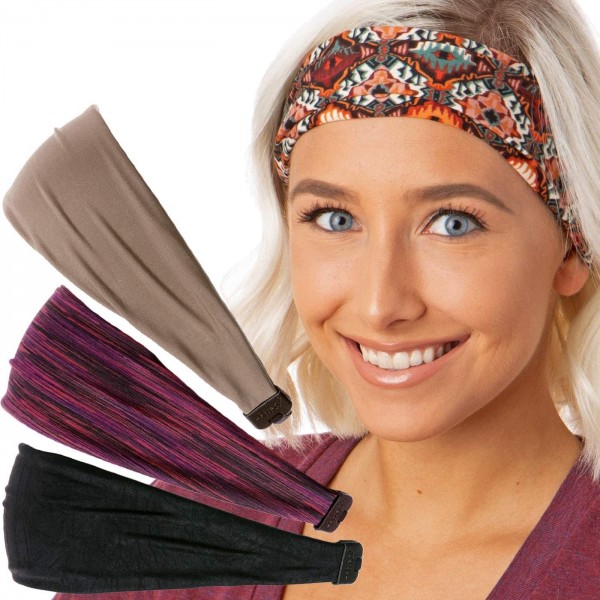 Headbands Adjustable Cute Fashion Sports Headbands Xflex Wide Hairband for Women Girls & Teens - CT18ILQ5ONH $27.01